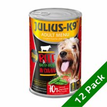 12x1240g - KARTON JULIUS K9 kutya konzerv Beef&Potato Marha Borsóval