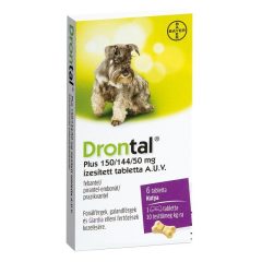6db - KARTON DRONTAL PLUS féreghajtó tabletta kutyáknak