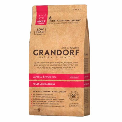GRANDORF Dog Adult Lamb and Brown Rice Grain Free Medium&Maxi 10 Kg száraz kutyatáp