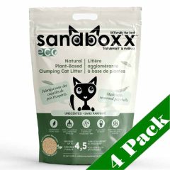   4 x 3,65kg - KARTON SANDBOXX ECO Ultra Prémium borsóhéj alapú macskaalom Natur illatmentes