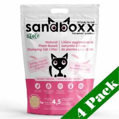   4 x 3,65kg - KARTON SANDBOXX ECO Ultra Prémium borsóhéj alapú macskaalom Kókusz illatú
