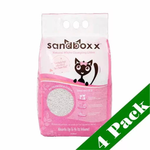 4 x 5L - KARTON SANDBOXX Ultra Prémium csomósodó macskaalom Púder illattal