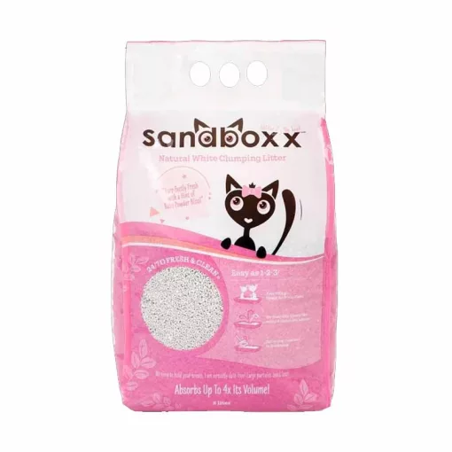 4 x 5L - KARTON SANDBOXX Ultra Prémium csomósodó macskaalom Púder illattal