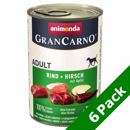 6 x 400g - KARTON ANIMONDA GRANCARNO Adult Marha+Szarvas+Alma konzerv kutyáknak