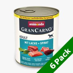   6 x 800g - KARTON ANIMONDA GRANCARNO Adult Lazac+Spenót konzerv kutyáknak